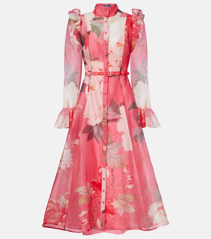 leo lin katrina floral midi dress