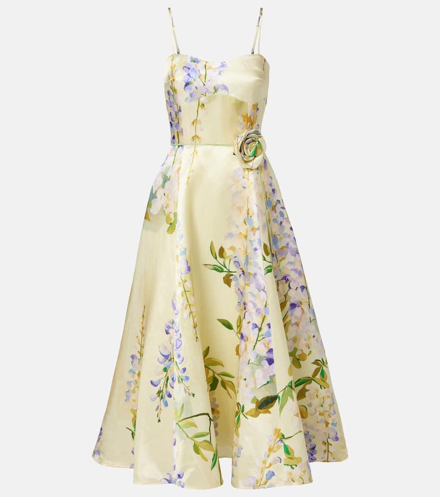 leo lin mariela linen and silk cocktail dress