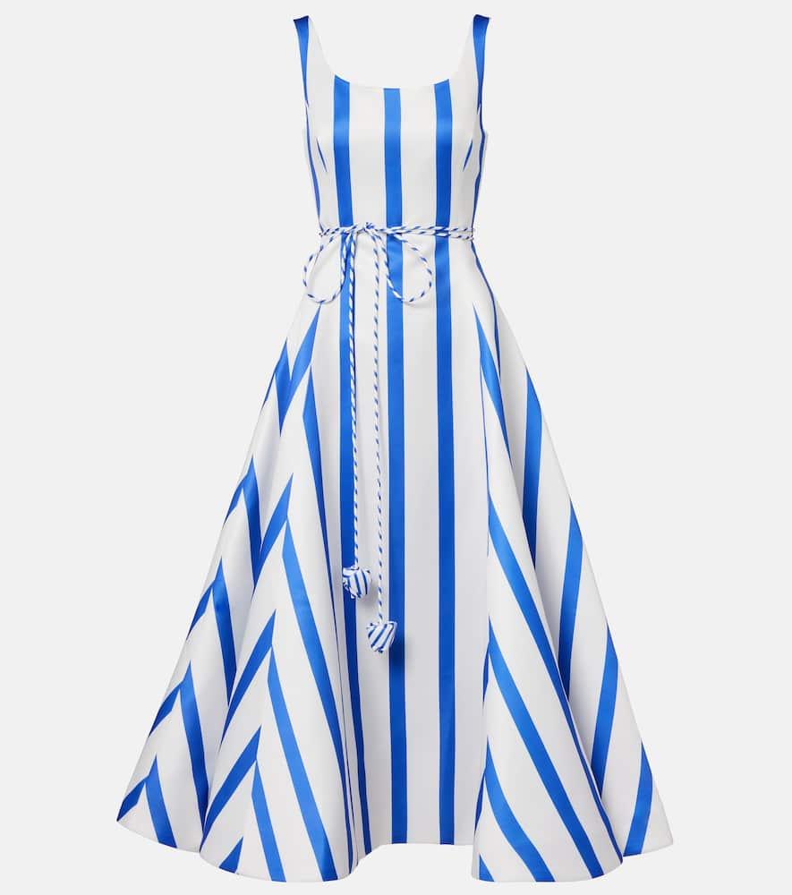 leo lin serafina striped satin maxi dress