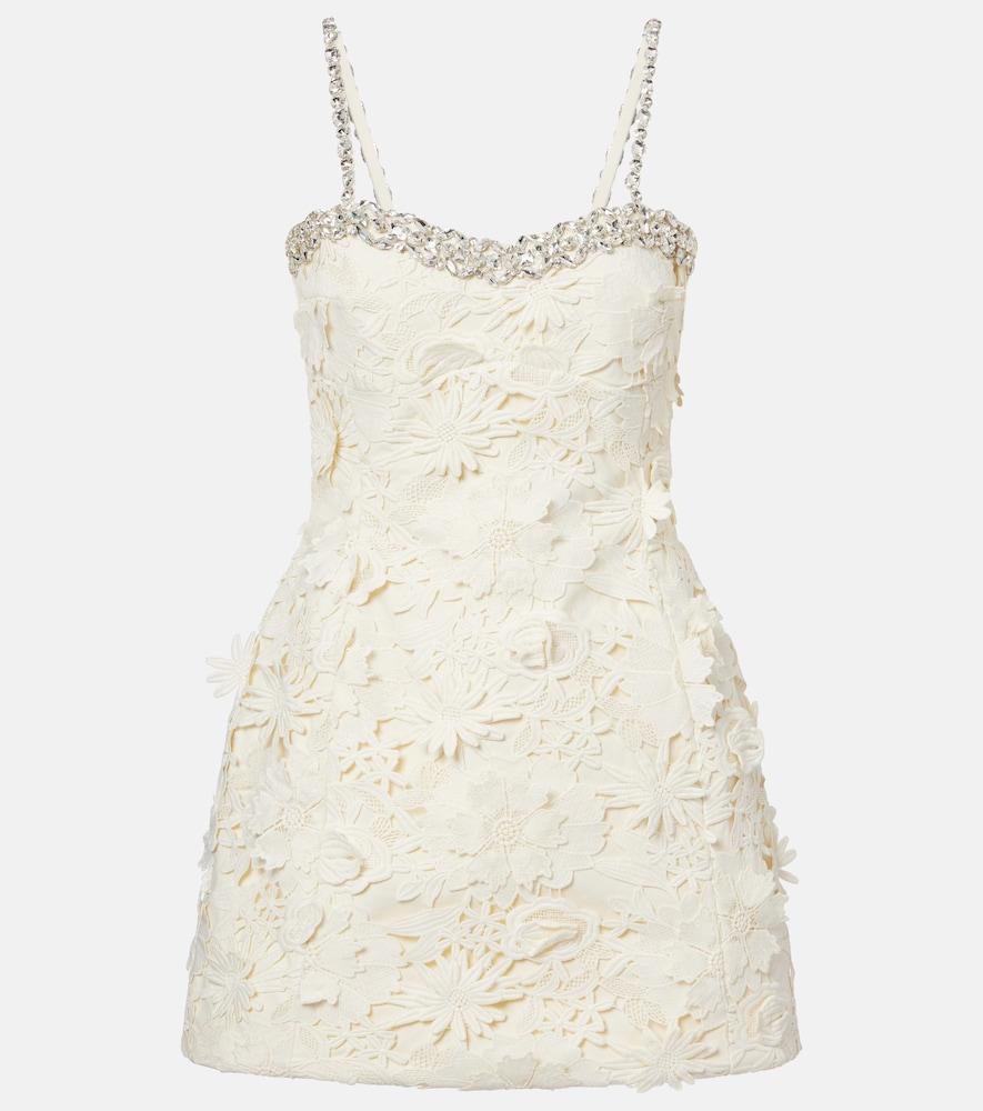 leo lin sophie embellished lace minidress