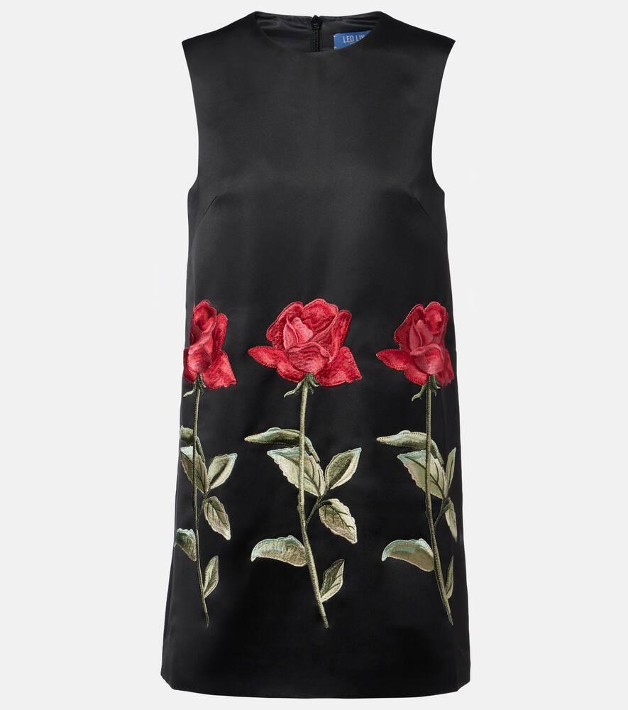 leo lin yvonne floral embroidered minidress