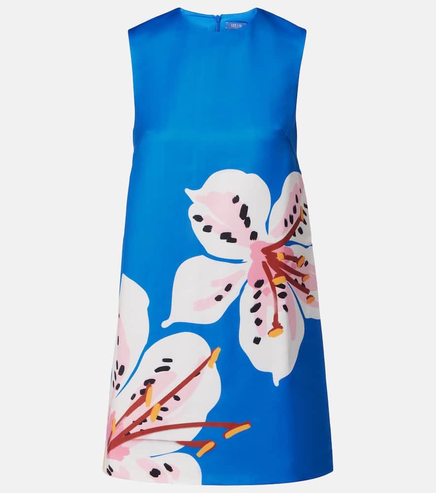 leo lin yvonne floral satin minidress