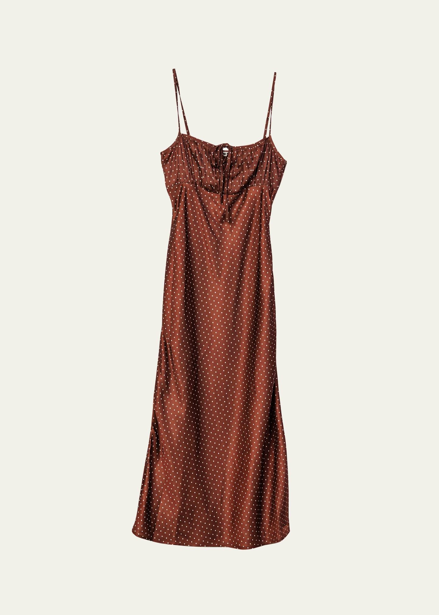 leo polka dot midi dress