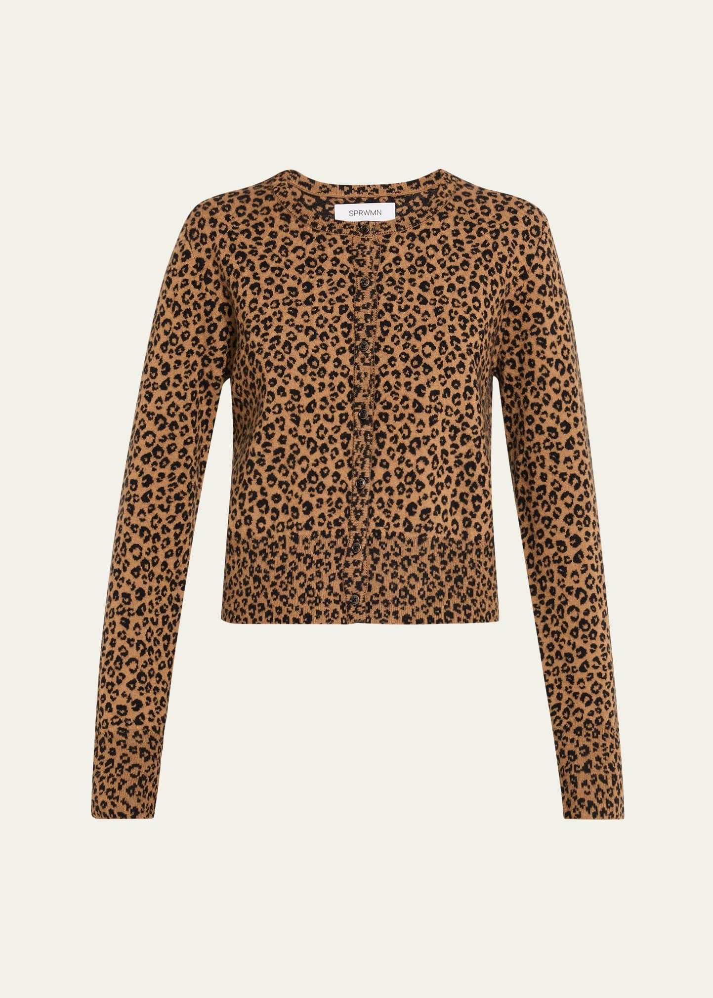 leopard cashmere baby cardigan