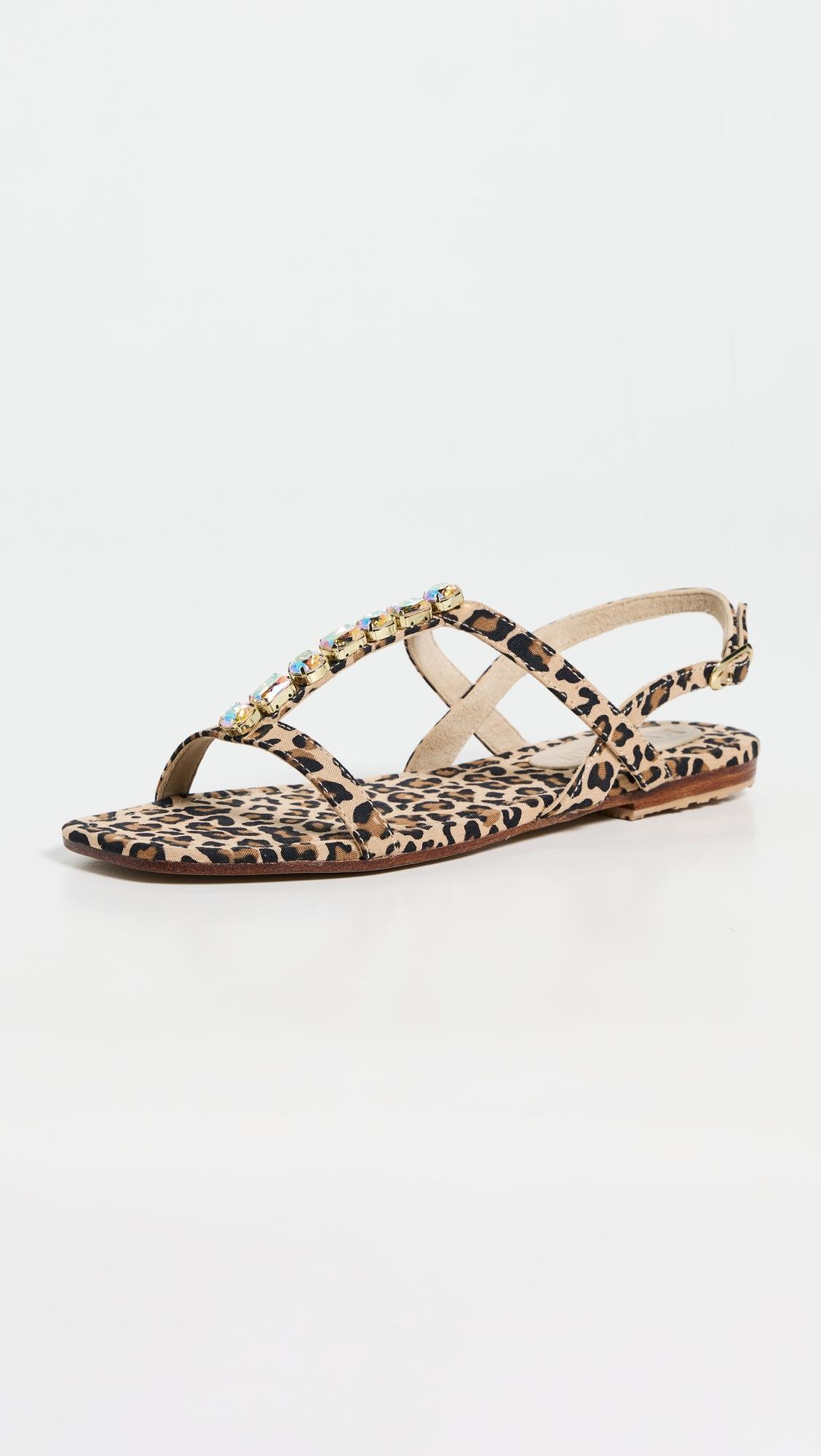 leopard embellished sandals