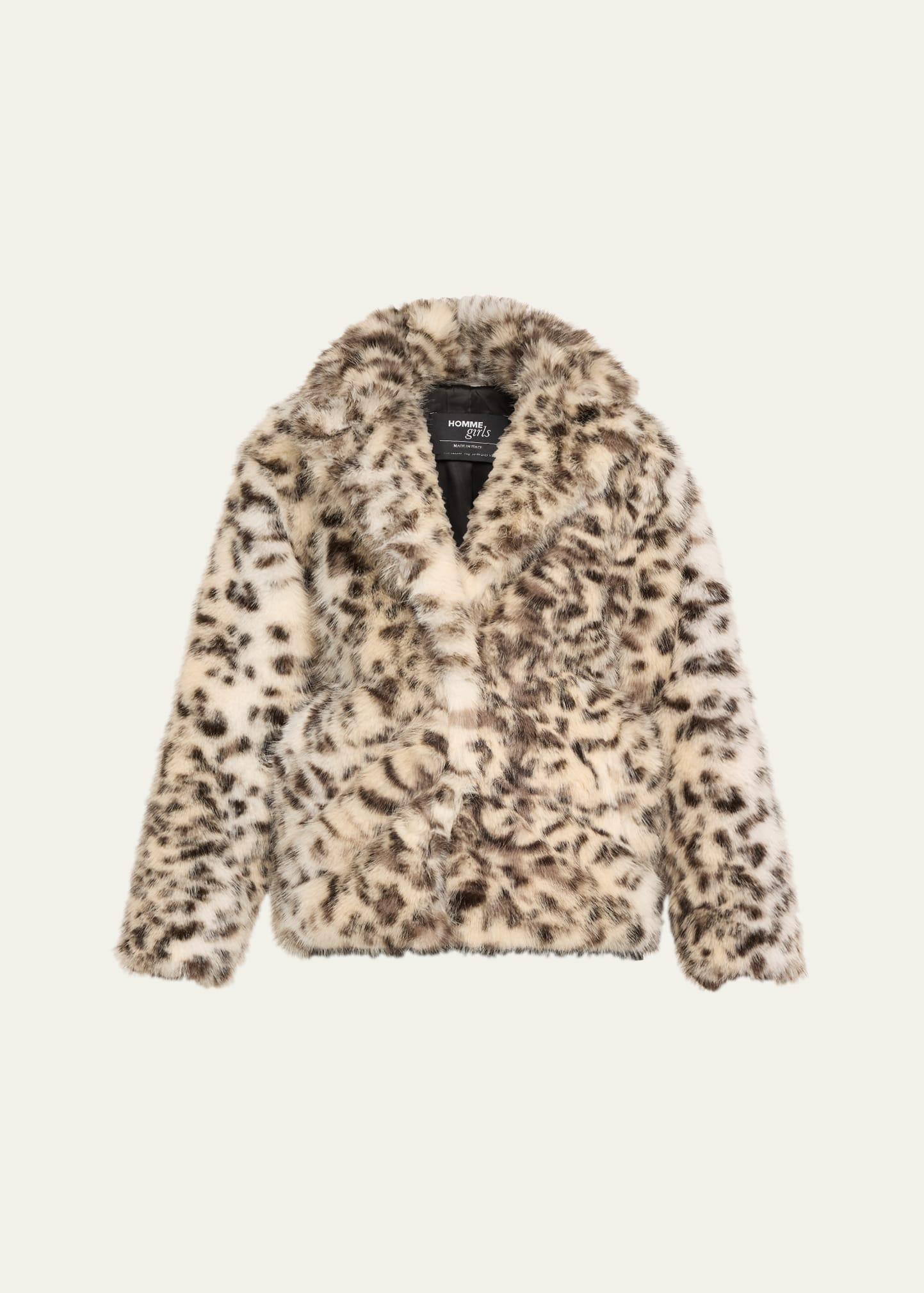 leopard faux-fur coat