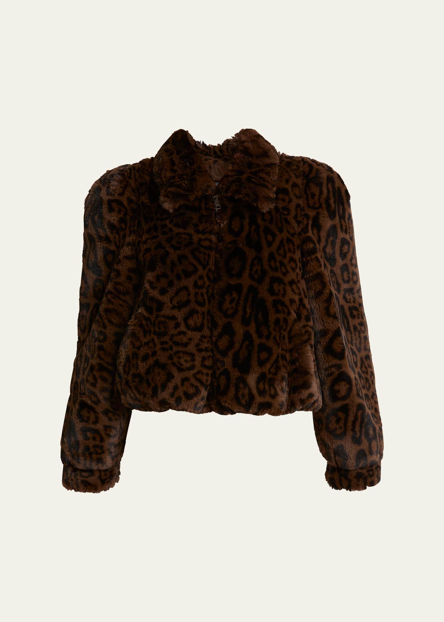 leopard faux fur jacket