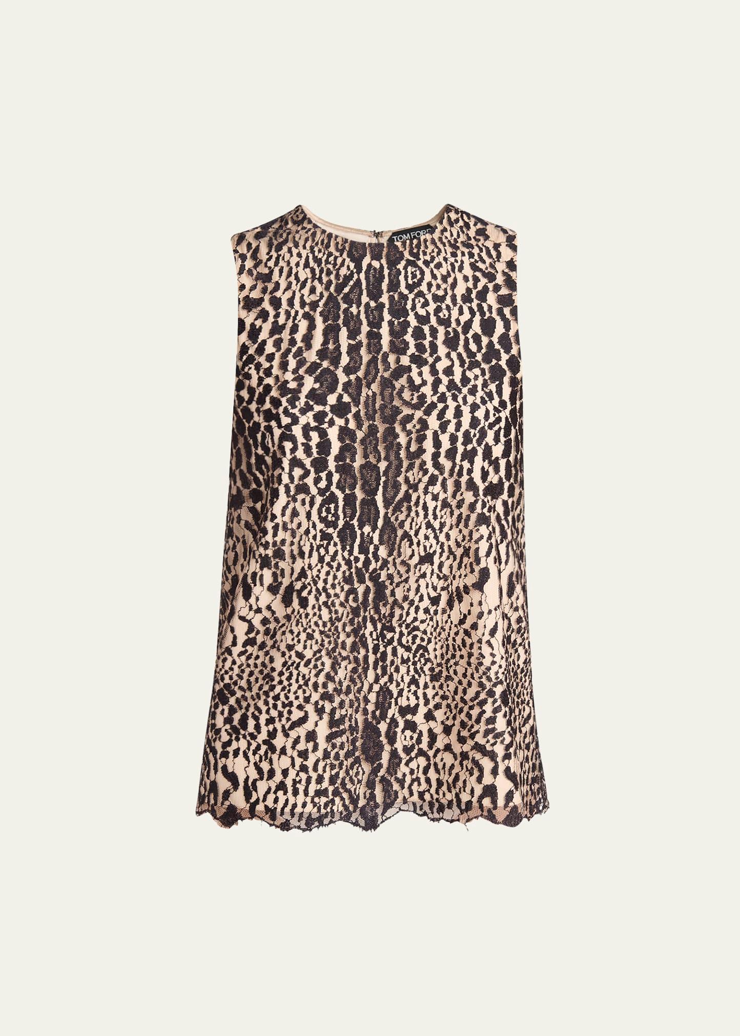 leopard lace sleeveless top