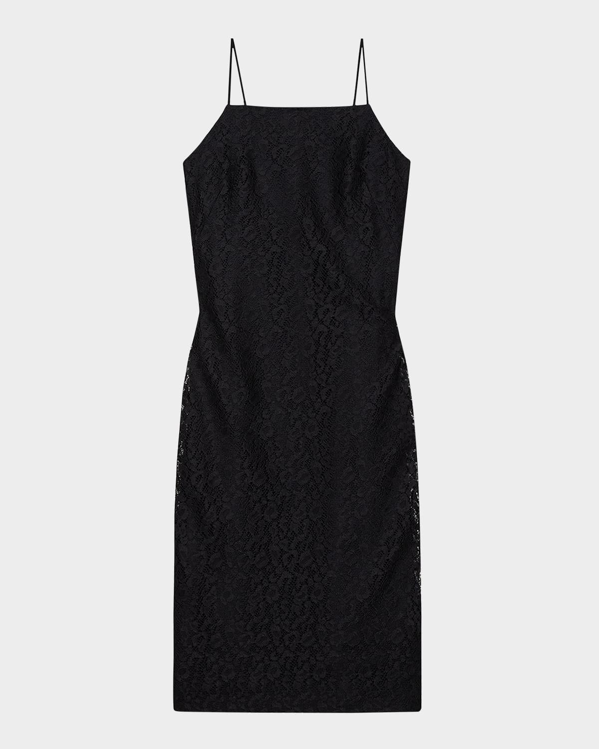 leopard lace slim slip dress