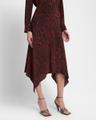 leopard print asymmetric silk skirt