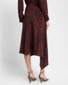 leopard print asymmetric silk skirt