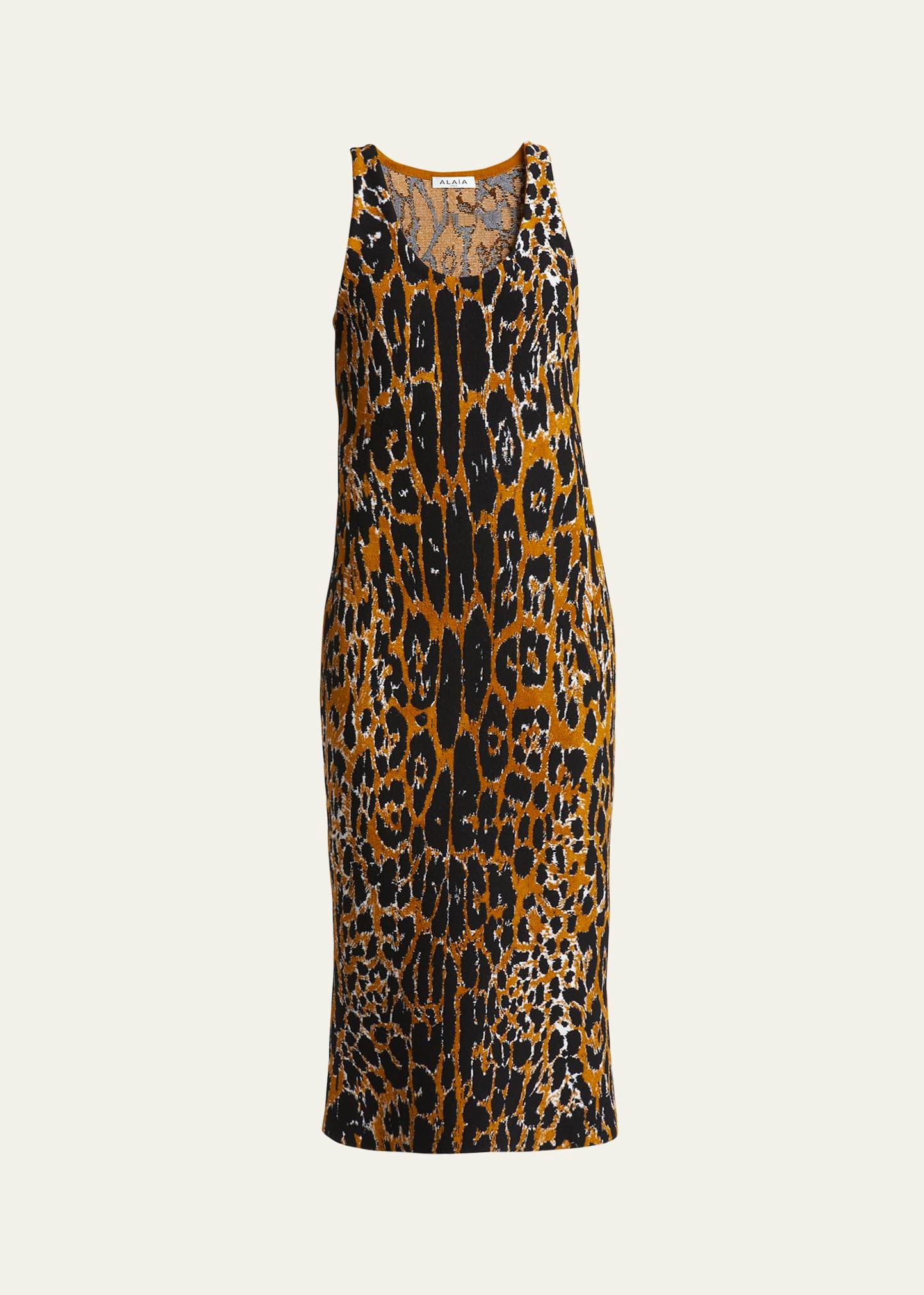 leopard print midi dress