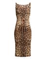 leopard-print slim midi dress