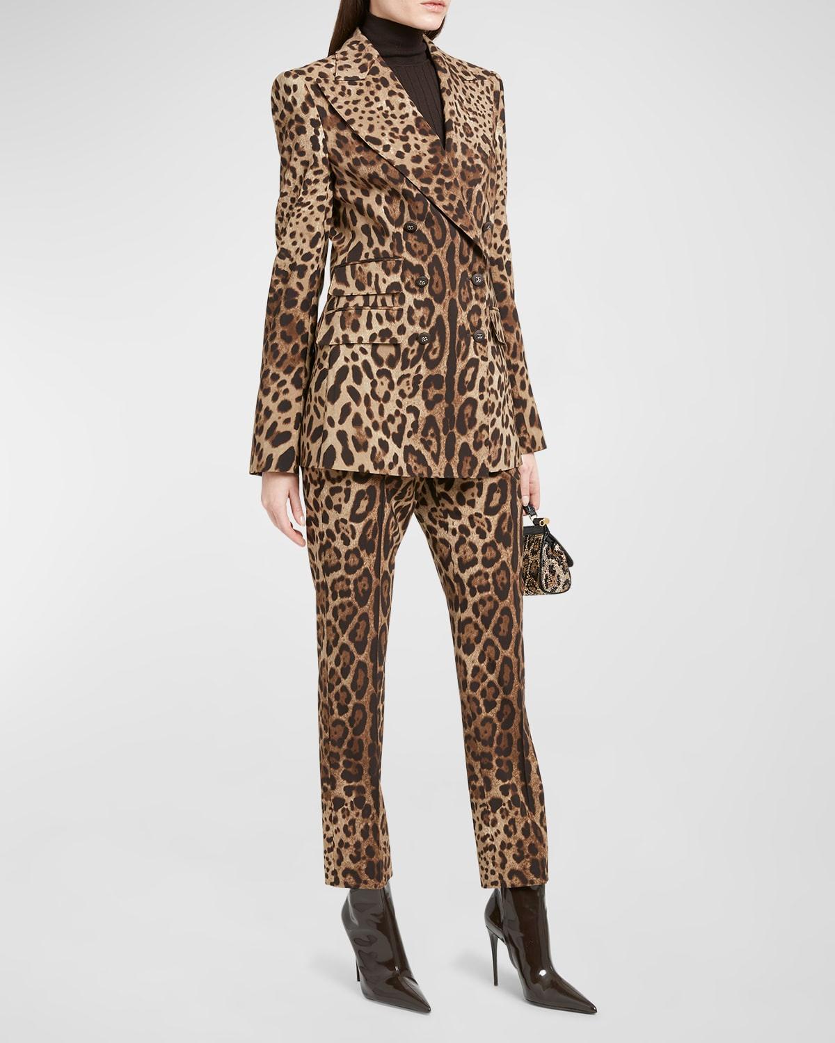leopard straight-leg pants