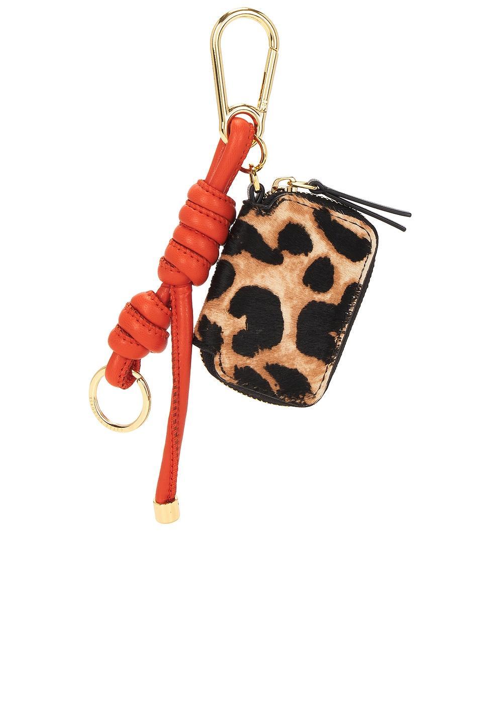 leopard zip pouch bag charm