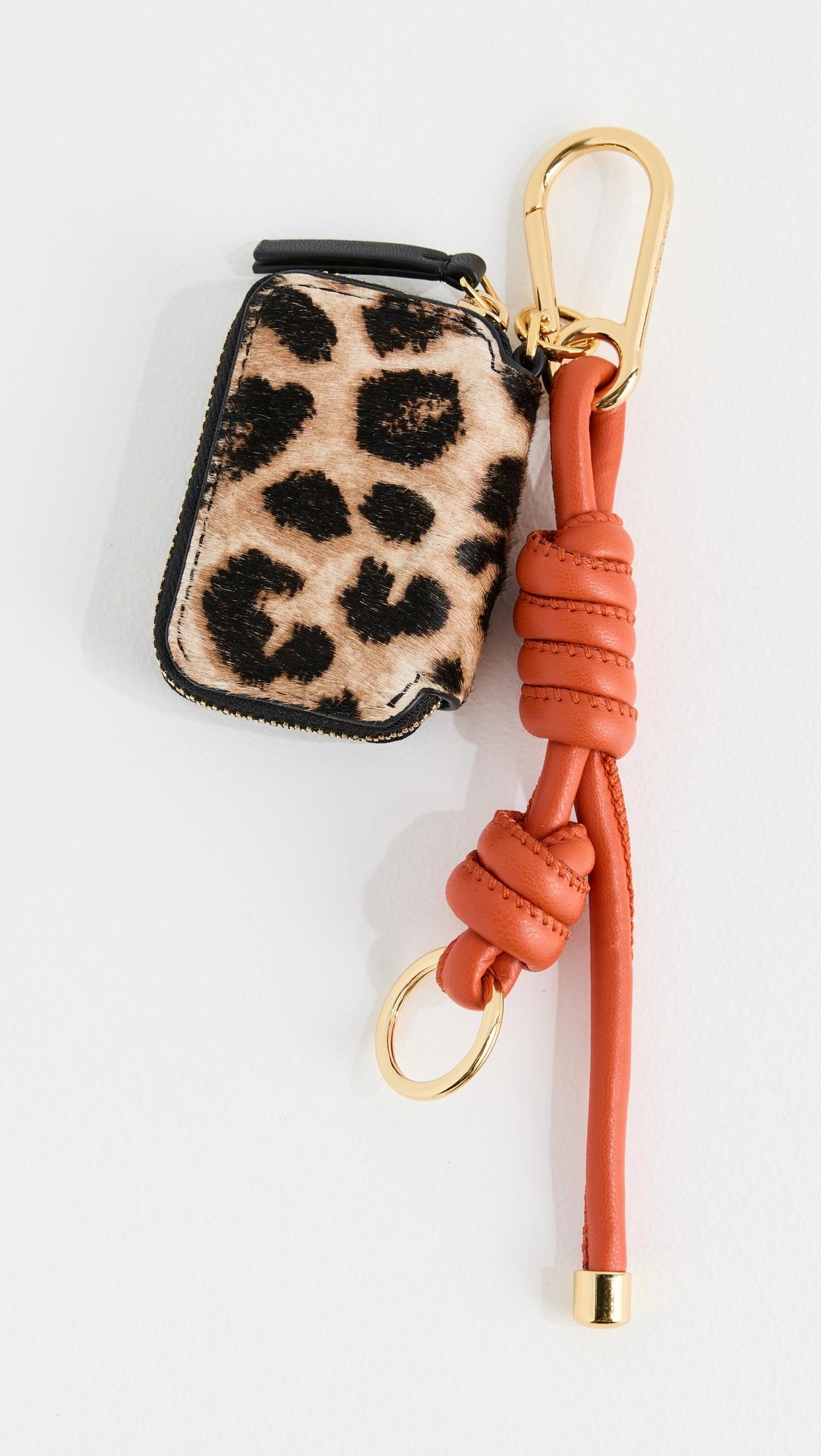 leopard zip pouch bag charm