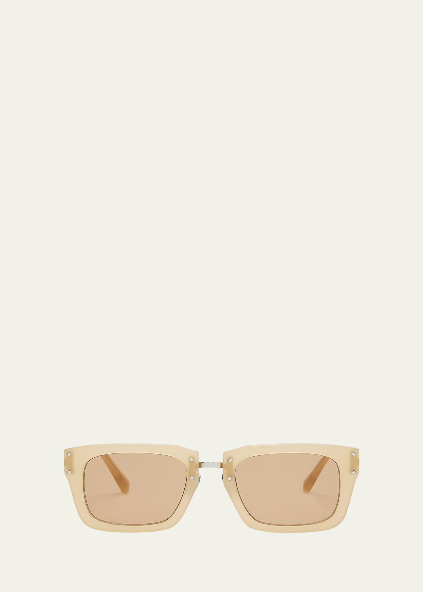 les lunettes soli acetate rectangle sunglasses