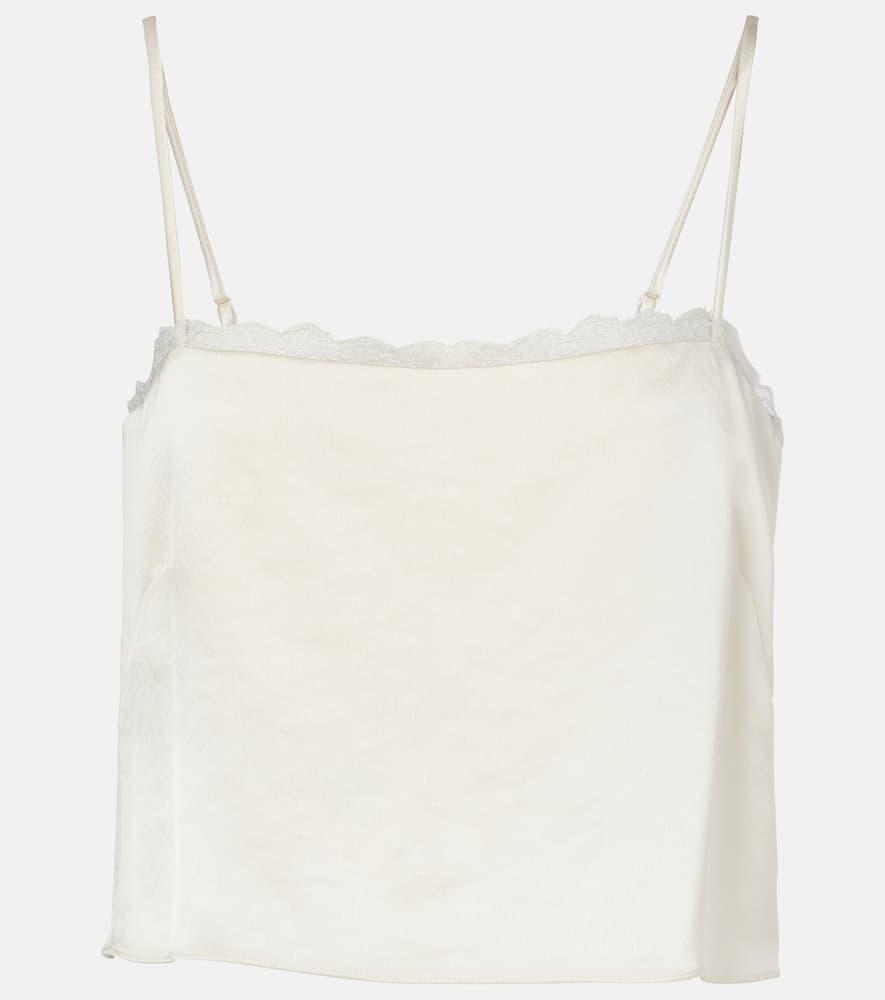 leset barb cropped lace satin camisole