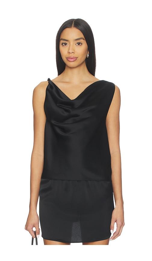 leset barb shell top in black.
