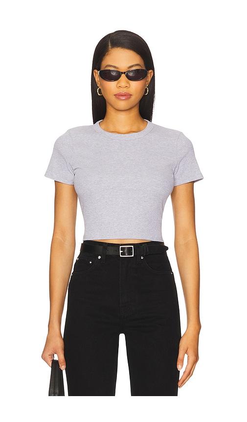 leset kelly crop slim fit tee in grey.