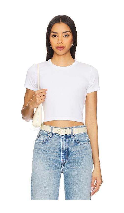 leset kelly crop slim fit tee in white.