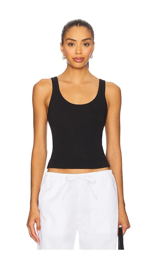 leset laura scoop neck tank in black.