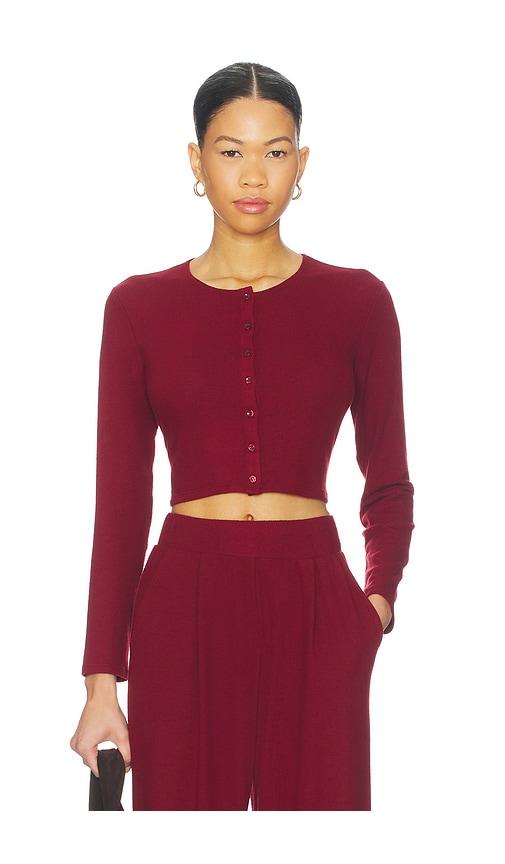 leset lauren crop cardigan ii in red.