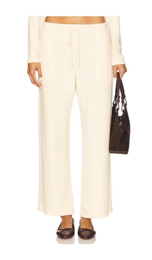 leset lauren crop drawstring pant in cream.