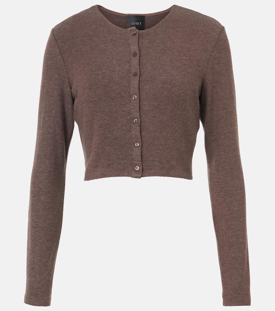leset lauren cropped jersey cardigan