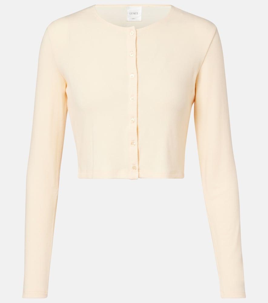 leset lauren cropped jersey cardigan