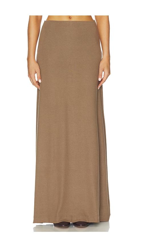leset lauren maxi skirt in tan.
