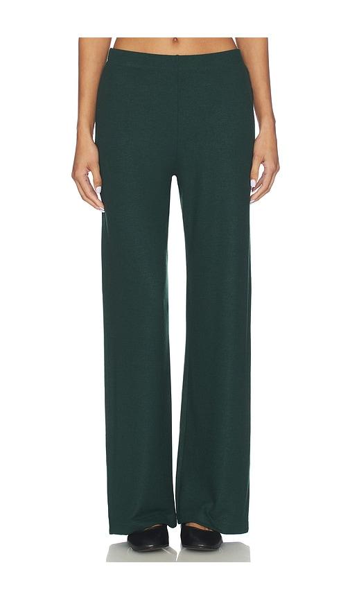 leset lauren wide leg pant in dark green.