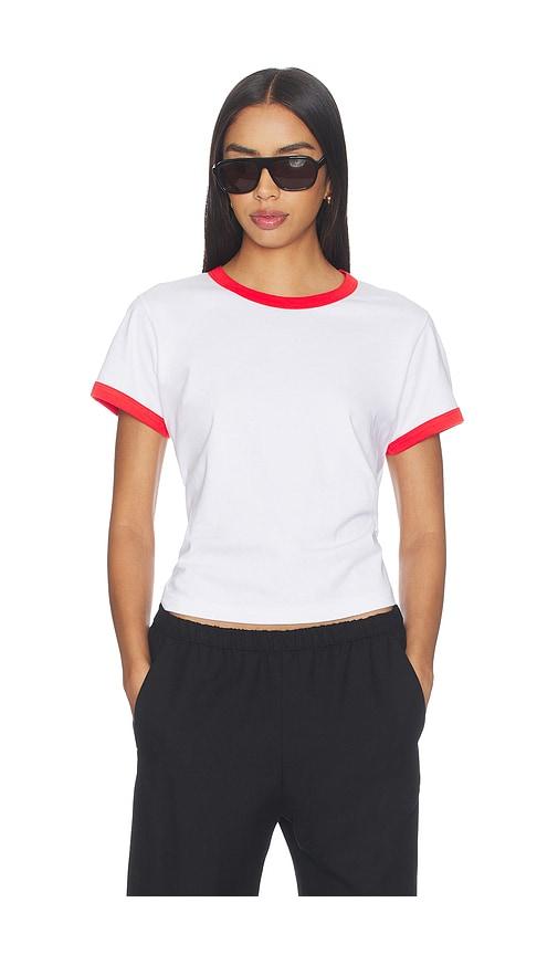 leset margo ringer tee in white,red.