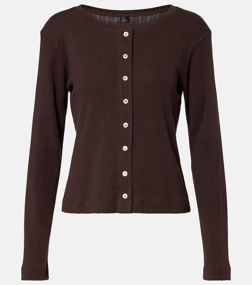 leset pointelle cotton cardigan