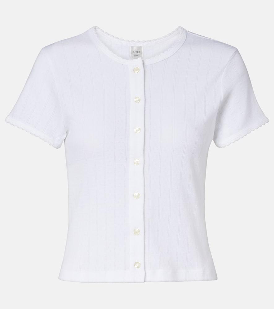 leset pointelle cotton cardigan