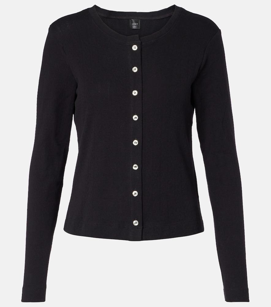 leset pointelle cotton cardigan