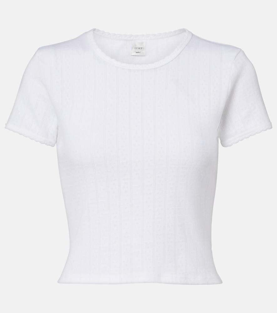 leset pointelle cotton crop top