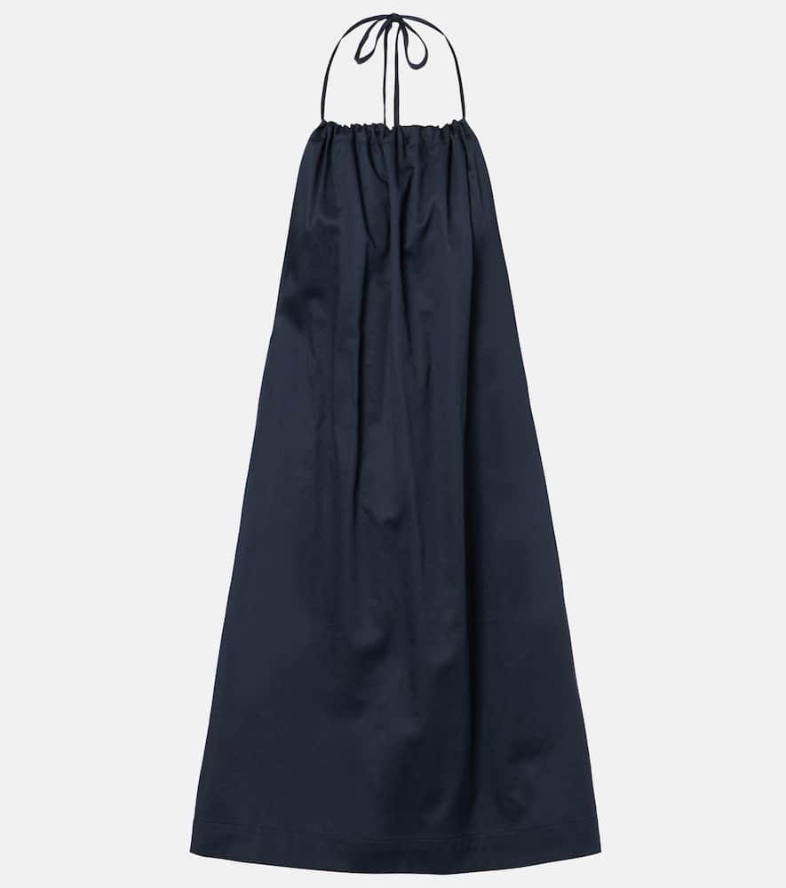 leset yoko gathered cotton minidress