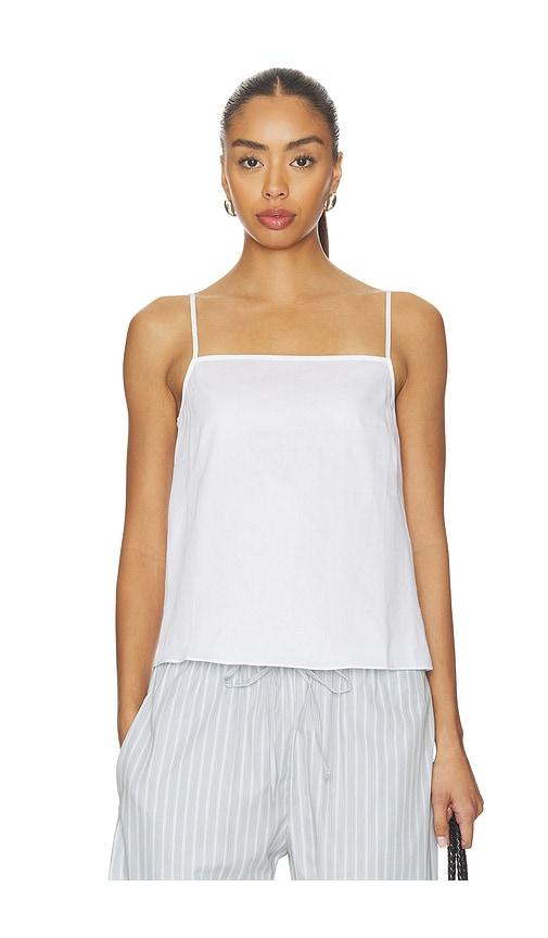 leset yoko tie back top in white.