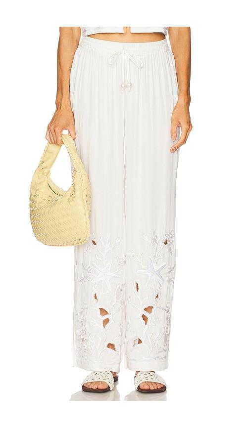 leslie amon coral reef pant in ivory.