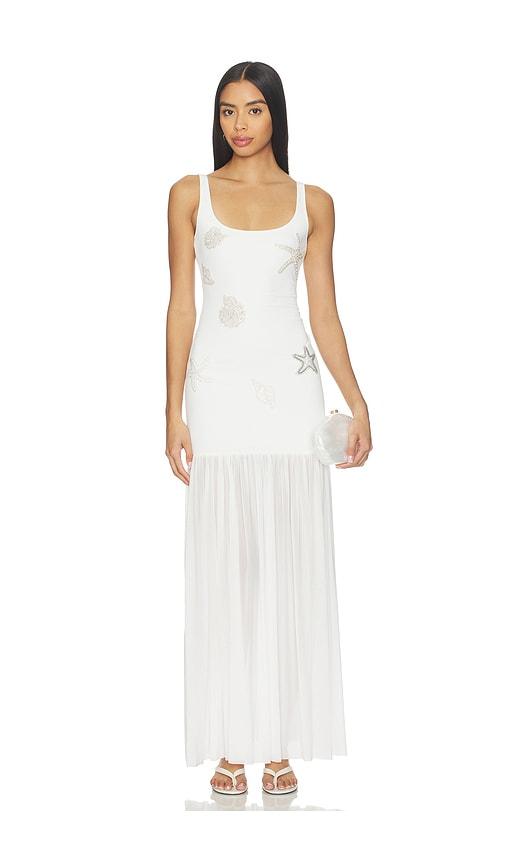 leslie amon flow white maxi dress in white.