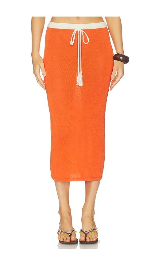 leslie amon noelle skirt orange in orange.