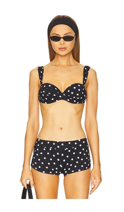 leslie amon paloma bikini top in black.