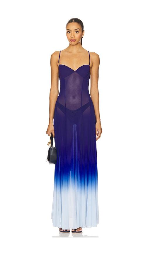 leslie amon timeless ombre sea dress in blue.