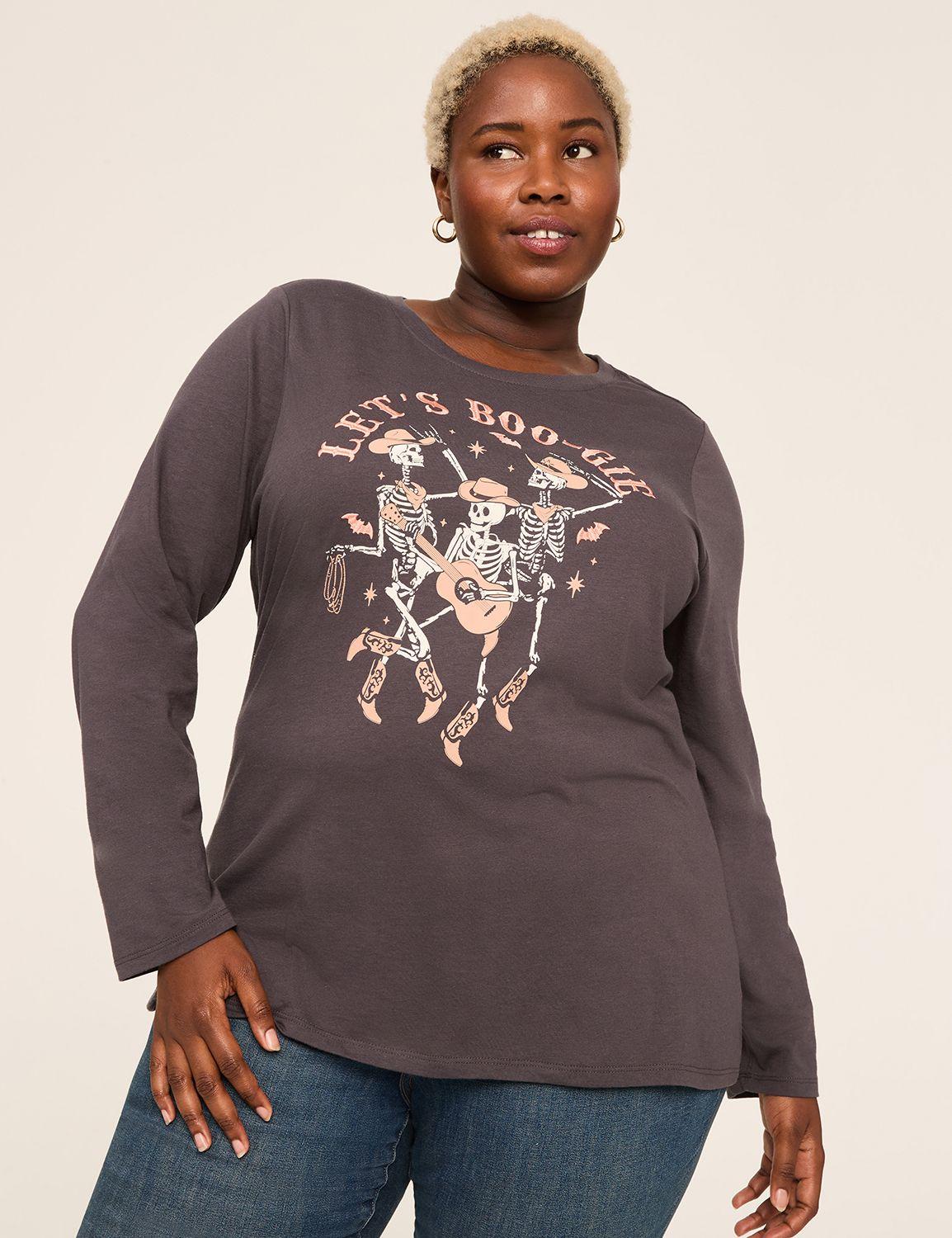 let's boo-gie long-sleeve graphic tee