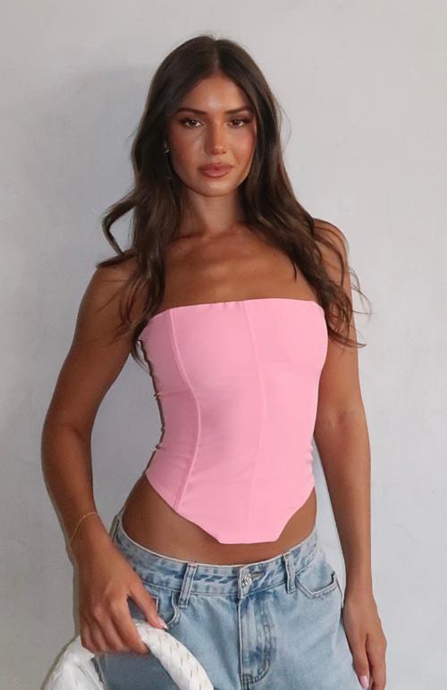 let it go strapless bustier bubblegum