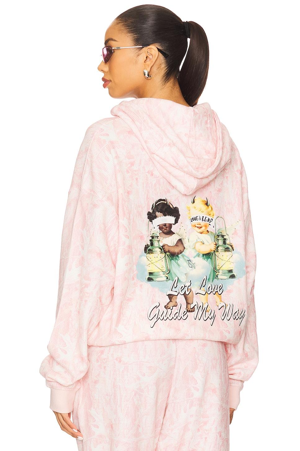 let love guide my way rhinestone racer hoodie