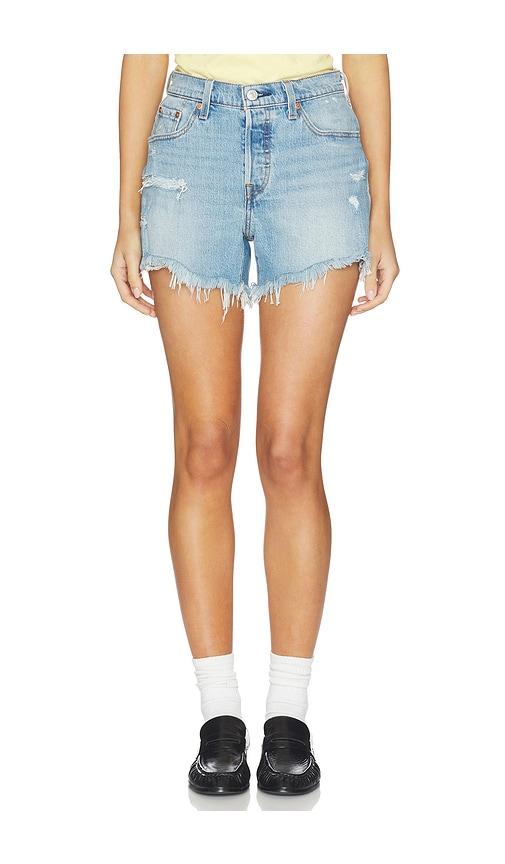 levi's 501 curve short in blue.