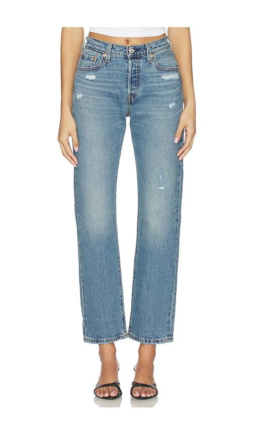 levi's 501 curve straight jeans in blue.