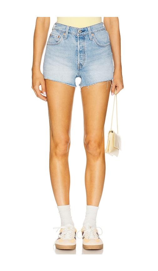 levi's 501 original short in blue.